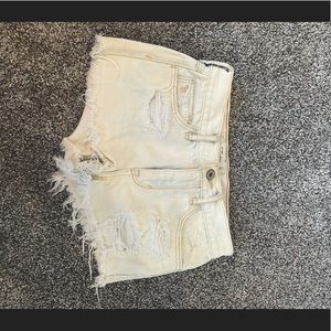 Never worn Abercrombie kids high rise very light denim shorts